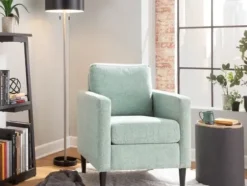 Accent Chairs-Kirkland's Home Mossy Contemporary Upholstered Accent Chair Green