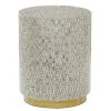 Accent & End Tables-Kirkland's Home Mother Of Pearl Sells Wood Base Accent Table Gray