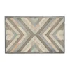 Wall Plaques-Kirkland's Home Multicolor Criss Cross Chevron Wood Wall Plaque Brown/Gray
