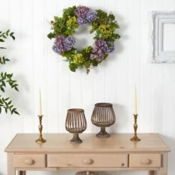 Wreaths-Kirkland's Home Multicolor Hydrangea And Berry Wreath Green/Multi