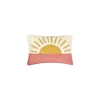 Pillows-Kirkland's Home Multicolor Sunrise Hooked Wool Lumbar Pillow Ivory/Yellow/Pink