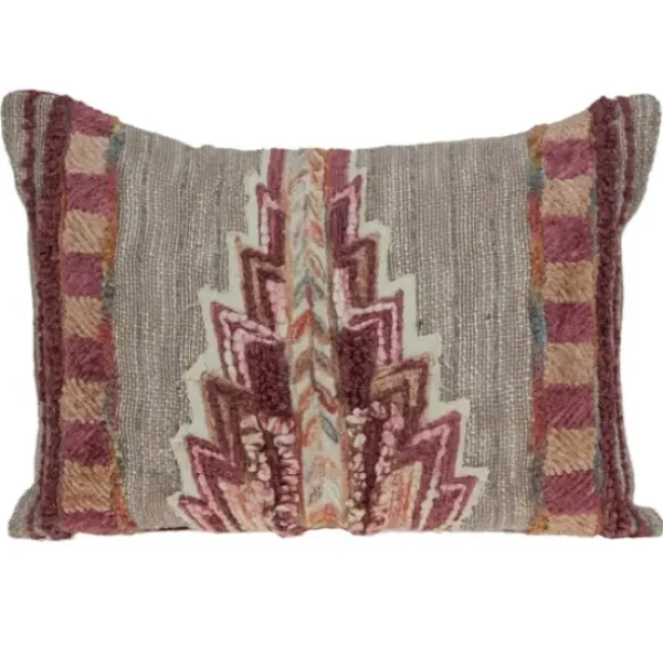 Pillows-Kirkland's Home Multicolor Tapestry Pillow Tan/Red/Multi