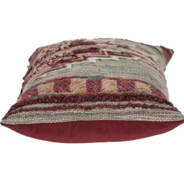 Pillows-Kirkland's Home Multicolor Tapestry Pillow Tan/Red/Multi