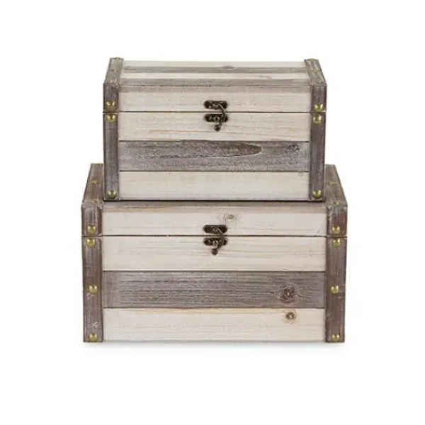 Baskets & Boxes-Kirkland's Home Multicolor Wooden Baskets, Set Of 2 Tan