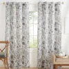 Curtains & Drapes-Kirkland's Home Mushroom Interlock Single Curtain Panel, 84 In. Gray/Ivory