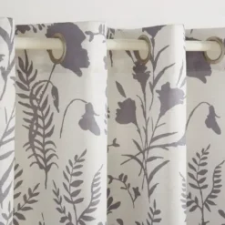 Curtains & Drapes-Kirkland's Home Mushroom Interlock Single Curtain Panel, 84 In. Gray/Ivory