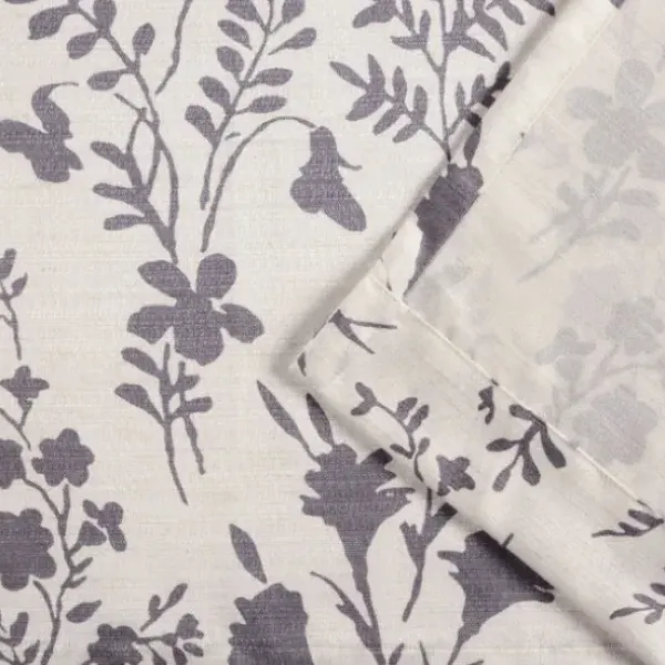 Curtains & Drapes-Kirkland's Home Mushroom Interlock Single Curtain Panel, 84 In. Gray/Ivory