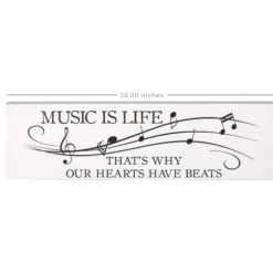 Wall Quotes & Signs-Kirkland's Home Music Is Life Wall Plaque White/Black