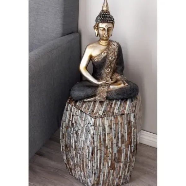 Accent & End Tables-Kirkland's Home Mussel Shell Hexagonal Accent Table Multi