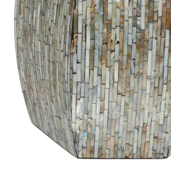 Accent & End Tables-Kirkland's Home Mussel Shell Hexagonal Accent Table Multi