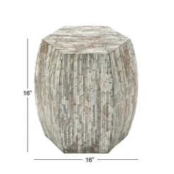 Accent & End Tables-Kirkland's Home Mussel Shell Hexagonal Accent Table Multi