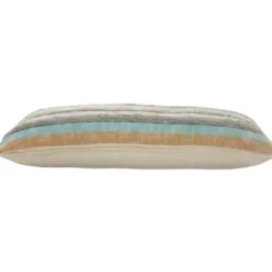 Pillows-Kirkland's Home Myrtle Tufted Stripes Lumbar Pillow Blue/Gray/Ivory