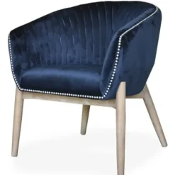 Accent Chairs-Kirkland's Home Nadia Navy Velvet Club Chair Blue