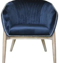 Accent Chairs-Kirkland's Home Nadia Navy Velvet Club Chair Blue