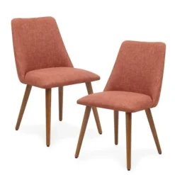 Dining Chairs-Kirkland's Home Nadine Retro Dining Chairs, Set Of 2 Orange