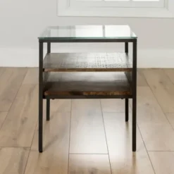 Accent & End Tables-Kirkland's Home Nash Side Table Brown/Gray