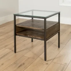 Accent & End Tables-Kirkland's Home Nash Side Table Brown/Gray