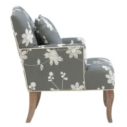 Accent Chairs-Kirkland's Home Natalie Floral Accent Chair Gray/White