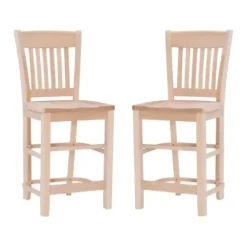 Bar Stools & Counter Height Stools-Kirkland's Home Natie Unfinished Counter Stools, Set Of 2 Tan