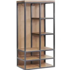 Entryway Furniture-Kirkland's Home Natural Acacia Wood And Metal 5-Shelf Hall Tree