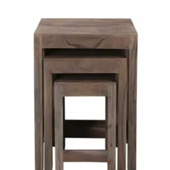 Accent & End Tables-Kirkland's Home Natural Acacia Wood Nesting 3-Pc. Accent Table Set Tan