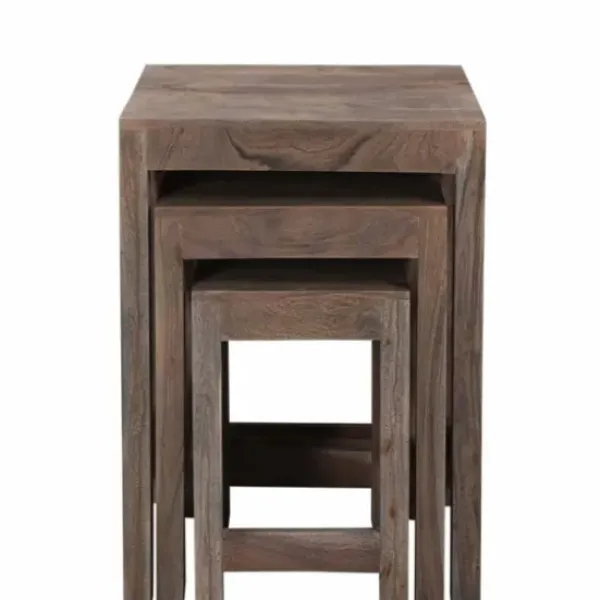 Accent & End Tables-Kirkland's Home Natural Acacia Wood Nesting 3-Pc. Accent Table Set Tan