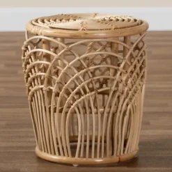 Accent & End Tables-Kirkland's Home Natural Boho Rattan Weave Accent Table