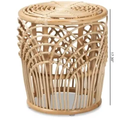 Accent & End Tables-Kirkland's Home Natural Boho Rattan Weave Accent Table