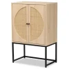 Cabinets & Sideboards-Kirkland's Home Natural Cane And Wood 2-Door Cabinet