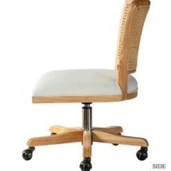 Office Furniture-Kirkland's Home Natural Cane Back Linen Office Chair