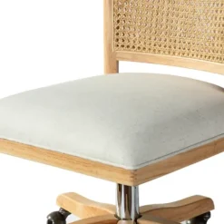 Office Furniture-Kirkland's Home Natural Cane Back Linen Office Chair