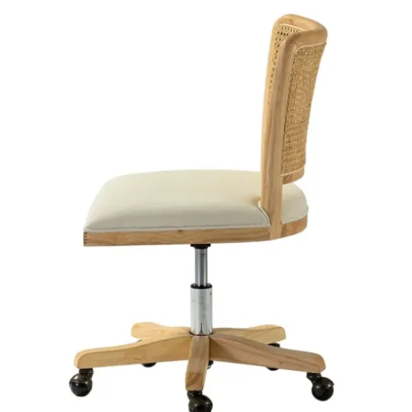 Office Furniture-Kirkland's Home Natural Cane Back Suede Office Chair