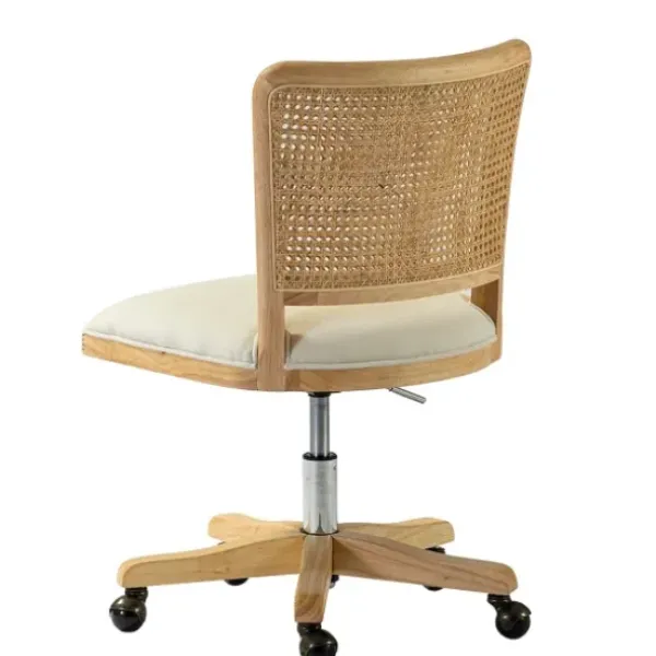 Office Furniture-Kirkland's Home Natural Cane Back Suede Office Chair