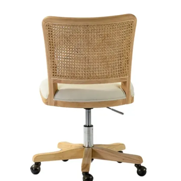 Office Furniture-Kirkland's Home Natural Cane Back Suede Office Chair