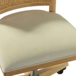 Office Furniture-Kirkland's Home Natural Cane Back Suede Office Chair