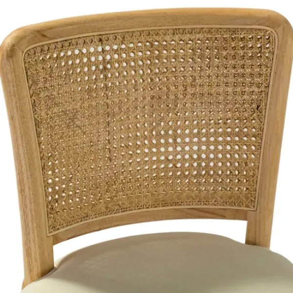 Office Furniture-Kirkland's Home Natural Cane Back Suede Office Chair
