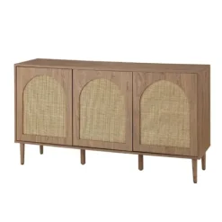 Cabinets & Sideboards-Kirkland's Home Natural Cane Wood Arched Sideboard Cabinet