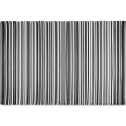 Outdoor Rugs-Kirkland's Home Natural Canva Striped Outdoor Area Rug, 4X7 Tan