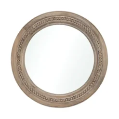 Decorative Mirrors-Kirkland's Home Natural Carved Driftwood Round Wall Mirror
