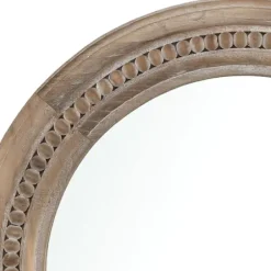 Decorative Mirrors-Kirkland's Home Natural Carved Driftwood Round Wall Mirror