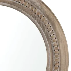 Decorative Mirrors-Kirkland's Home Natural Carved Driftwood Round Wall Mirror