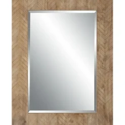 Decorative Mirrors-Kirkland's Home Natural Chevron Wood Wall Mirror