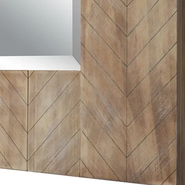 Decorative Mirrors-Kirkland's Home Natural Chevron Wood Wall Mirror