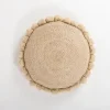 Pillows-Kirkland's Home Natural Cleo Jute Pom Pom Pillow Tan