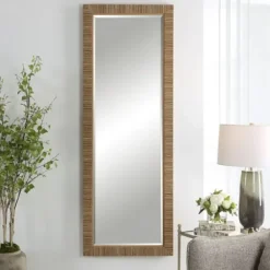 Decorative Mirrors-Kirkland's Home Natural Coastal Full-Length Wall Mirror
