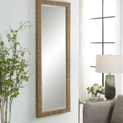 Decorative Mirrors-Kirkland's Home Natural Coastal Full-Length Wall Mirror