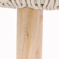 Benches & Ottomans-Kirkland's Home Natural Crochet Stool Tan/Ivory