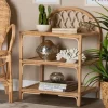Bookshelves-Kirkland's Home Natural Curled Rattan 3-Tiered Bookcase