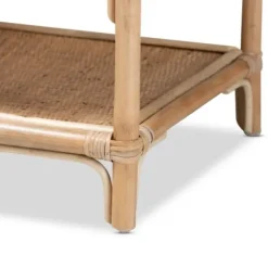 Bookshelves-Kirkland's Home Natural Curled Rattan 3-Tiered Bookcase