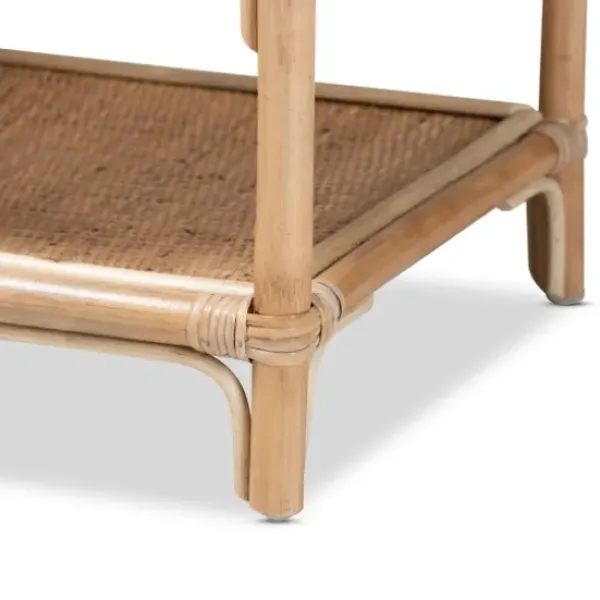Bookshelves-Kirkland's Home Natural Curled Rattan 3-Tiered Bookcase